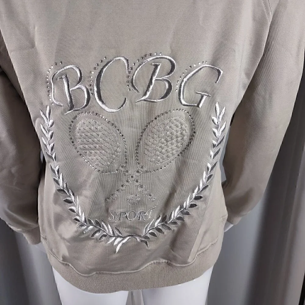 BCBG MaxAzria Tan/Beige/Light Brown, Women's Zip Up Hoodie. Size Large - Picture 7 of 16